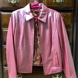 Vintage Leather jacket Liz Claiborne paisley lined